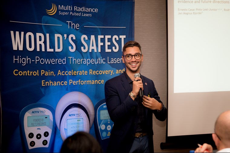Dr. Ernesto Leal-Junior presenting at the 2019 Laser Therapy U Symposium